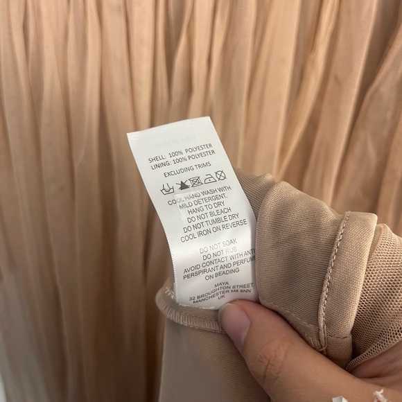 New Maya Maternity long sleeved maxi dress sequin tulle skirt taupe blush 12 - Picture 9 of 13